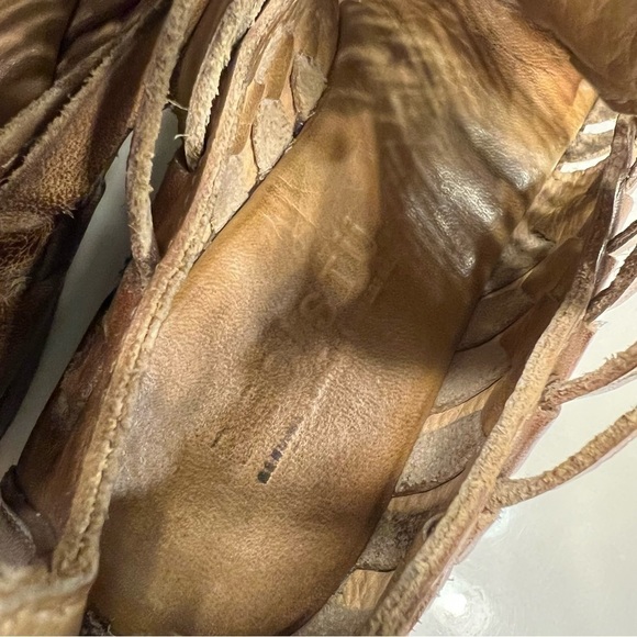 BED|STU Sandals Woven Leather Closed pointy Toe Ankle Buckle Brown booties 7 - Picture 12 of 16